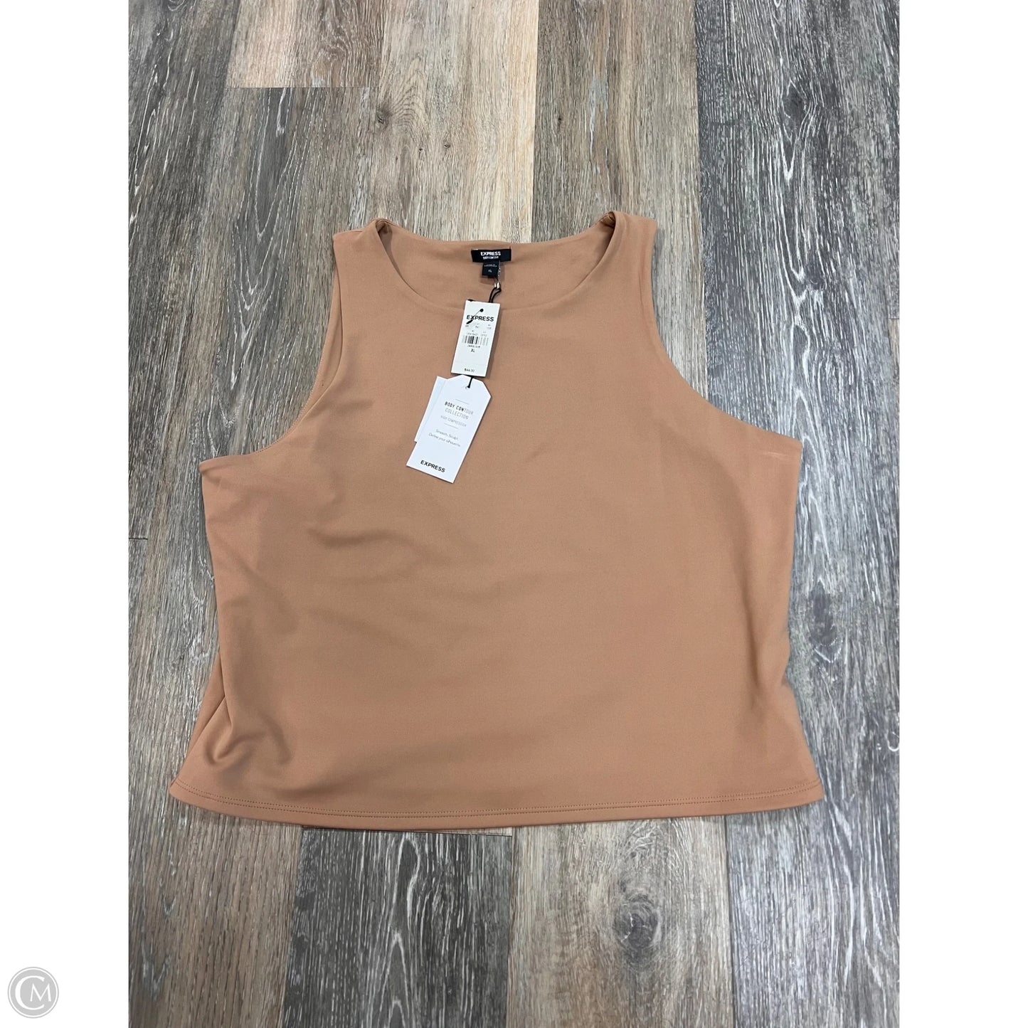 Top Sleeveless By Express In Tan, Size: Xl