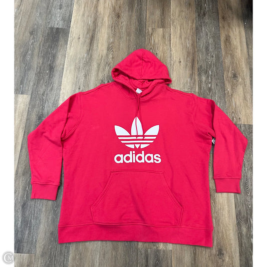 Athletic Sweatshirt Hoodie By Adidas In Pink, Size: 4x