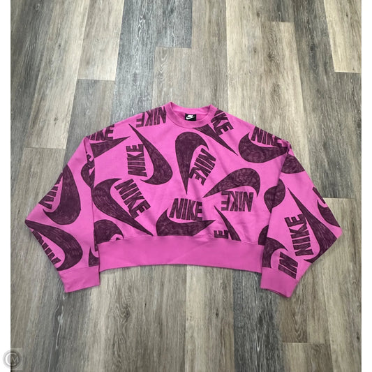 Athletic Sweatshirt Crewneck By Nike Apparel In Pink, Size: Xl