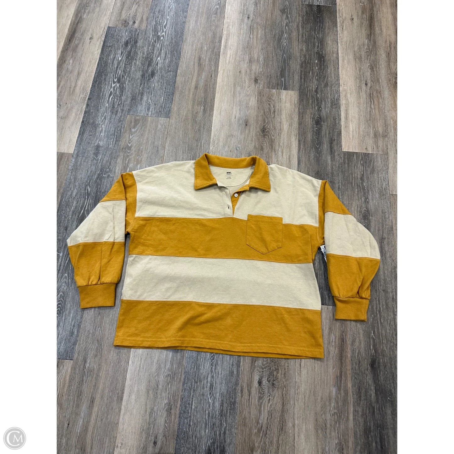 Top Long Sleeve By Madewell In Striped Pattern, Size: Xs