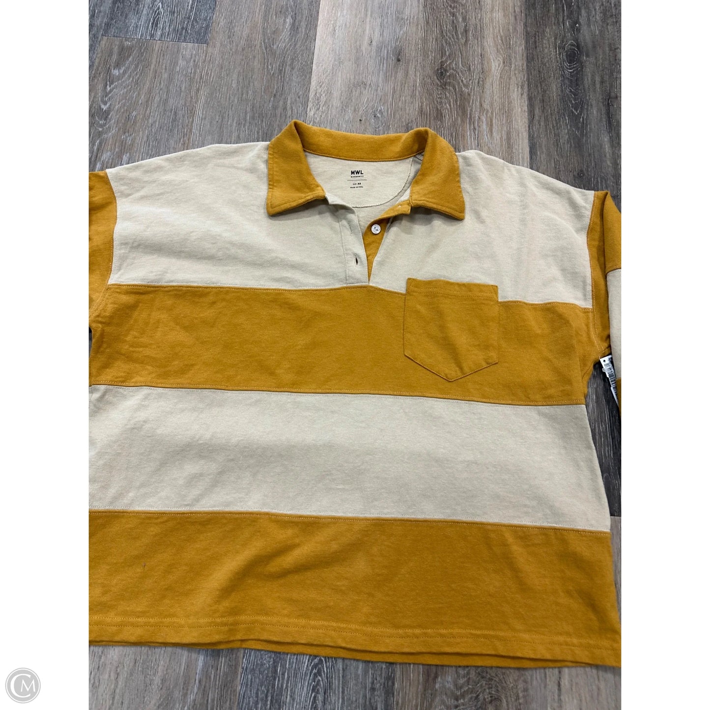Top Long Sleeve By Madewell In Striped Pattern, Size: Xs