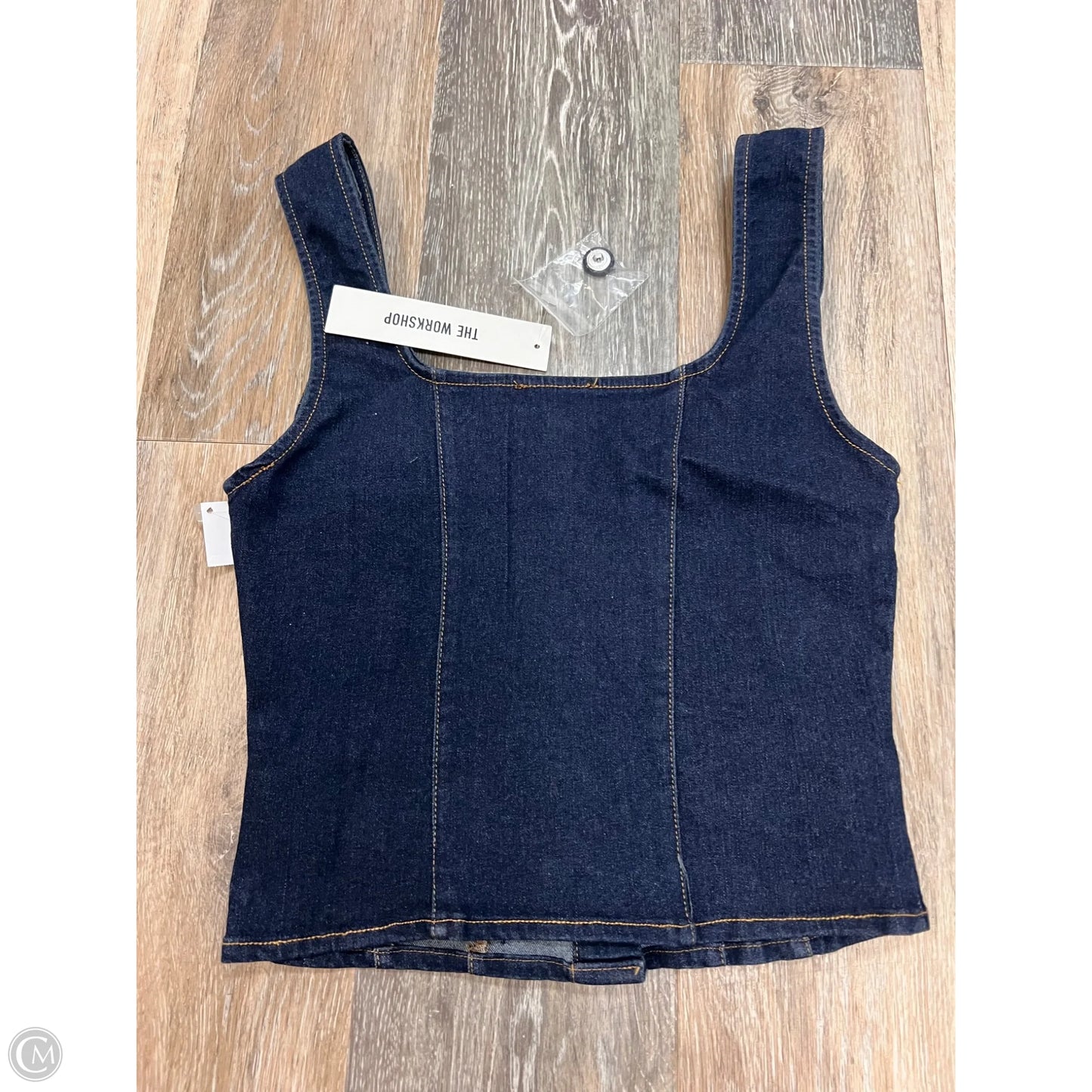 Tank Top By The Workshop In Blue Denim, Size: S