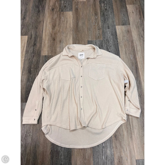 Jacket Shirt By Aerie In Cream, Size: Xxl
