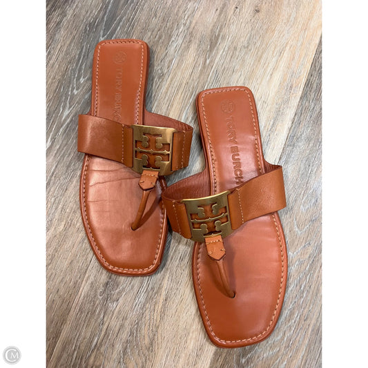 -Sandals Designer By Tory Burch In Brown, Size: 10