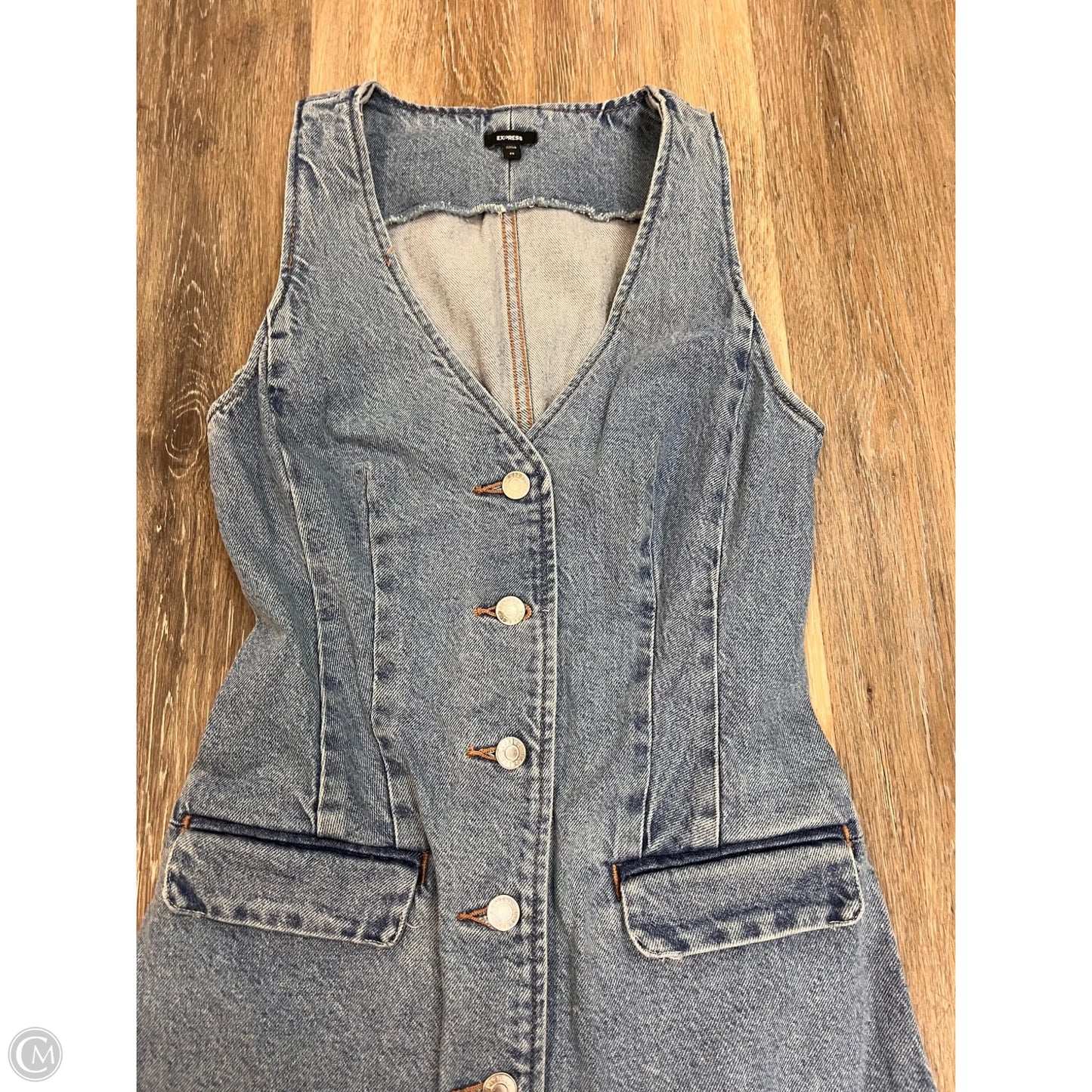 Dress Casual Short By Express In Blue Denim, Size: Xs
