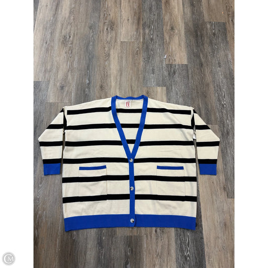 Sweater Cardigan By IV In Striped Pattern, Size: M