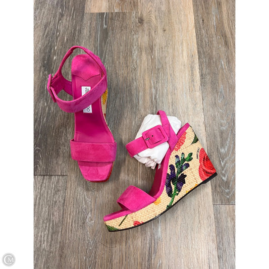 Sandals Luxury Designer By Jimmy Choo In Pink, Size: 9