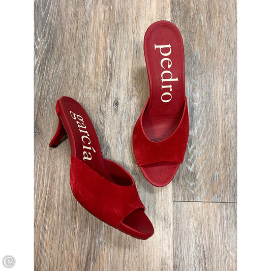Sandals Heels Designer By Pedro Garcia In Red, Size: 8/38