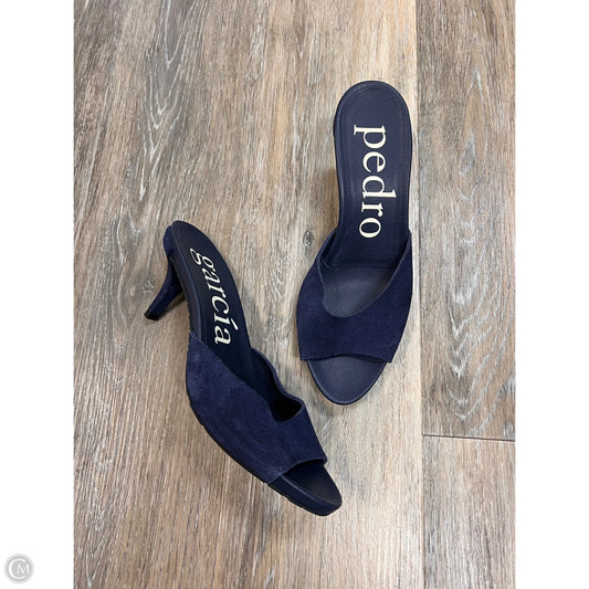 Sandals Heels Designer By Pedro Garcia In Navy, Size: 8/38