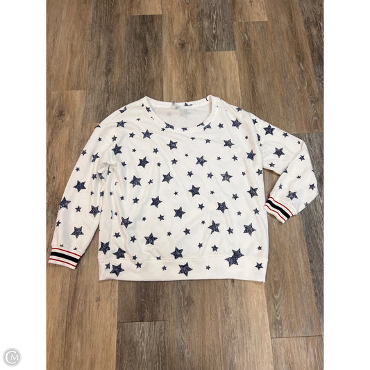 Sweatshirt Crewneck By Lou And Grey In Blue & White, Size: L