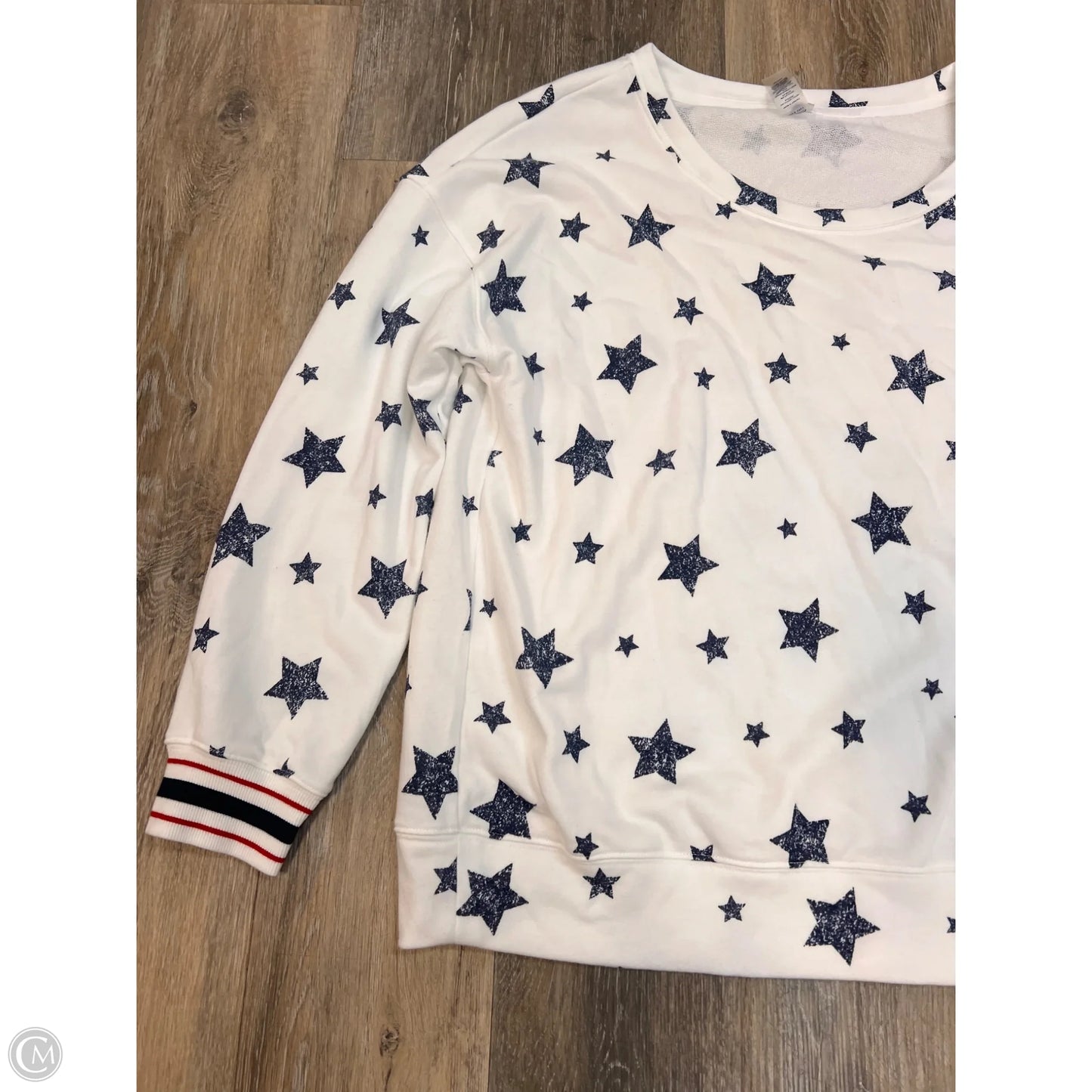 Sweatshirt Crewneck By Lou And Grey In Blue & White, Size: L