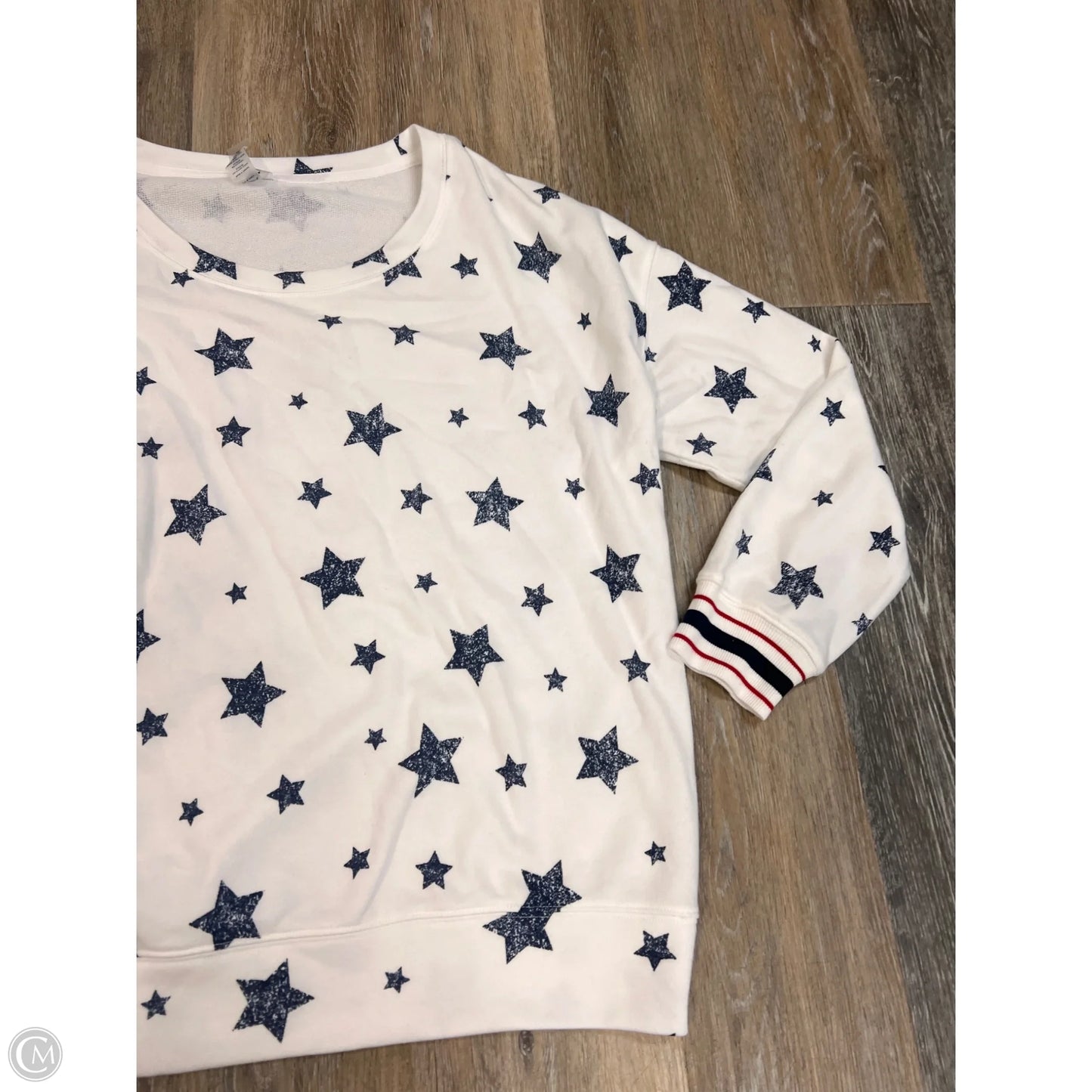 Sweatshirt Crewneck By Lou And Grey In Blue & White, Size: L