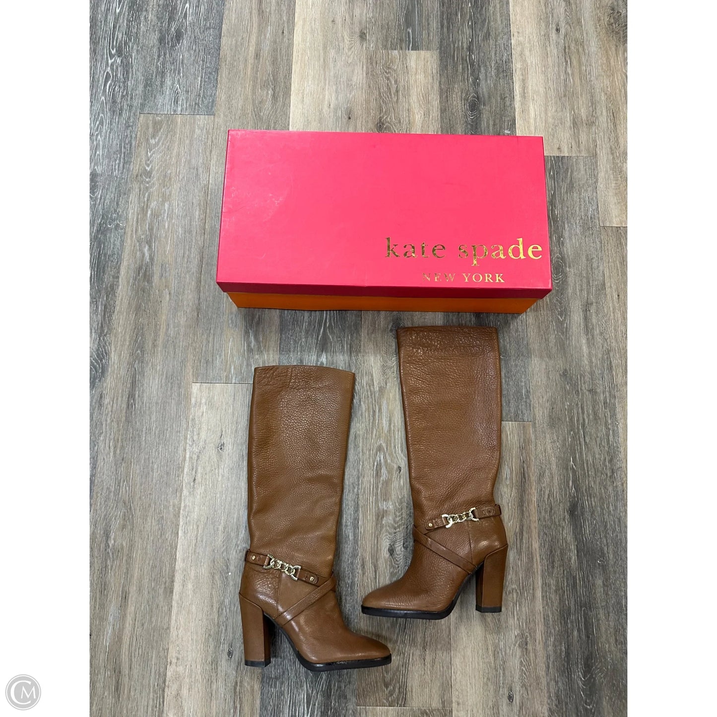 Boots Designer By Kate Spade In Brown, Size: 8
