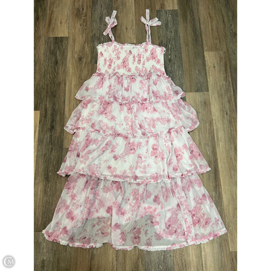 Dress Casual Maxi By Arula In Pink & White, Size: 1x