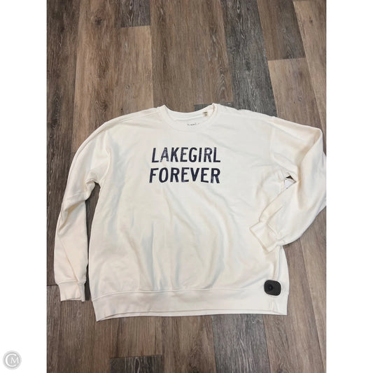 Sweatshirt Crewneck By Lakegirl In Cream, Size: Xl