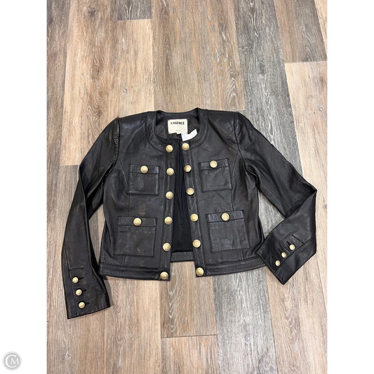 Jacket Designer Leather By L Agence In Black, Size: 2