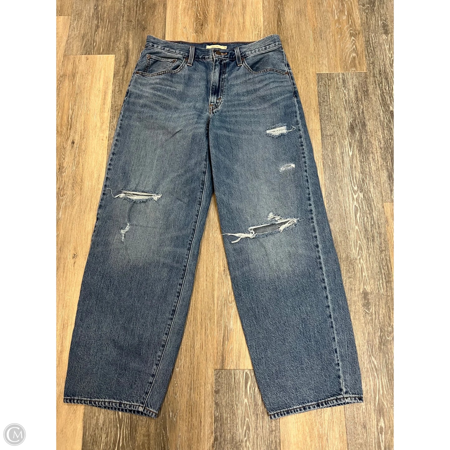 Jeans Straight By Levis In Blue Denim, Size: 10