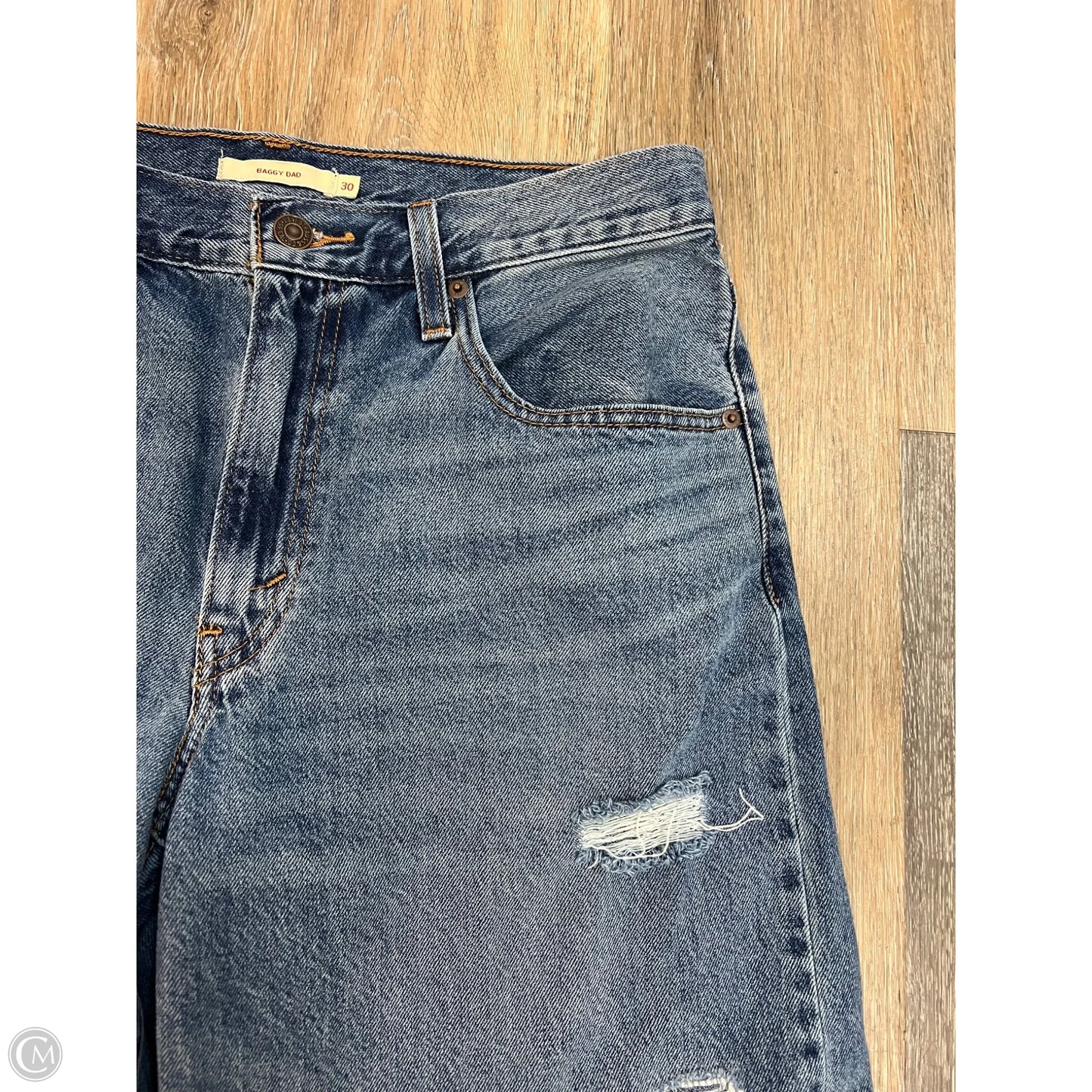 Jeans Straight By Levis In Blue Denim, Size: 10