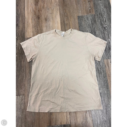Athletic Top Short Sleeve By Lululemon In Tan, Size: 4