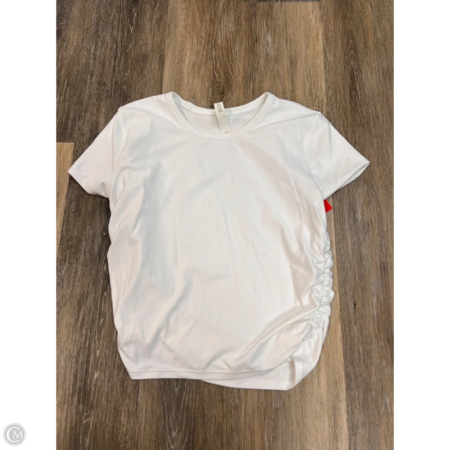 Athletic Top Short Sleeve By Lululemon In White, Size: 8