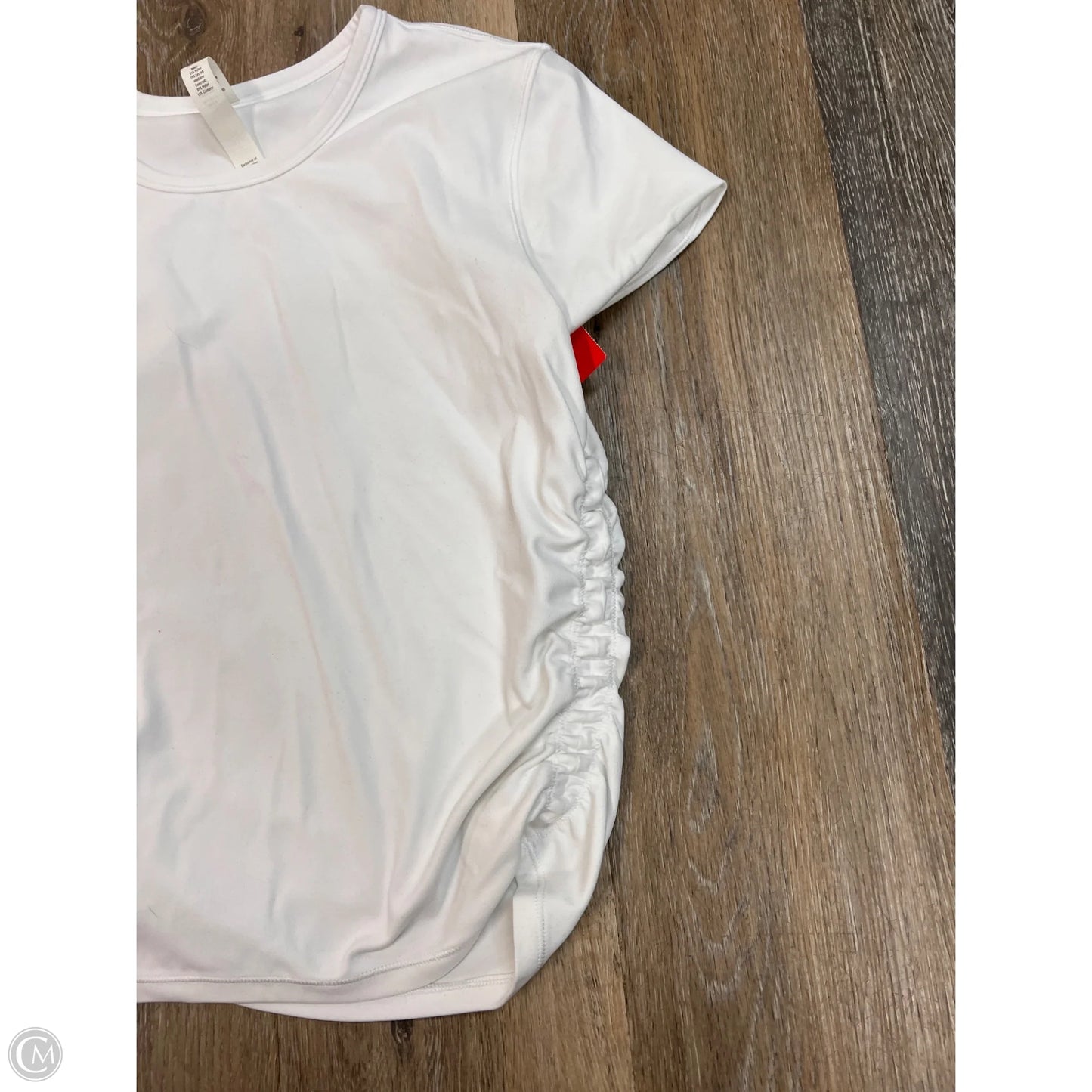 Athletic Top Short Sleeve By Lululemon In White, Size: 8