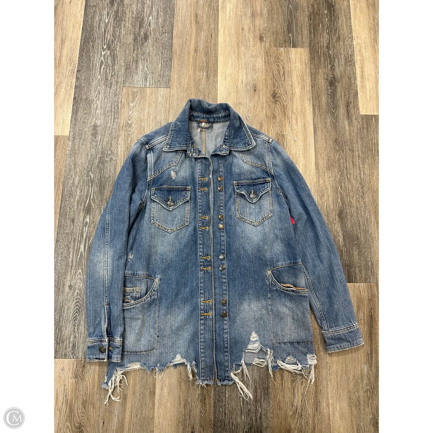 Jacket Denim By Free People In Blue Denim, Size: Xs