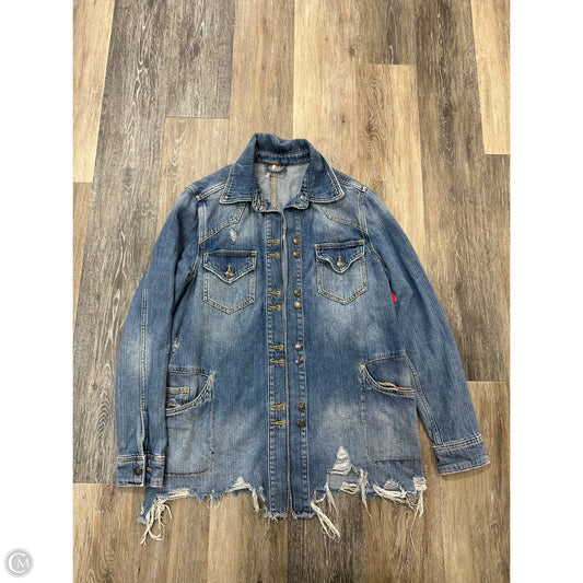 Jacket Denim By Free People In Blue Denim, Size: Xs