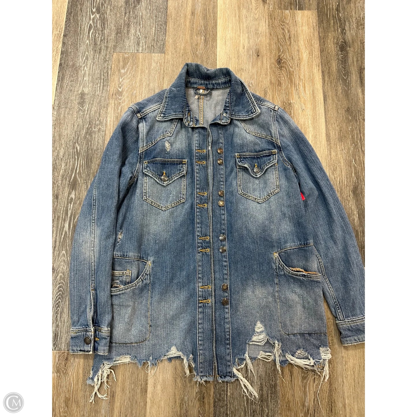 Jacket Denim By Free People In Blue Denim, Size: Xs