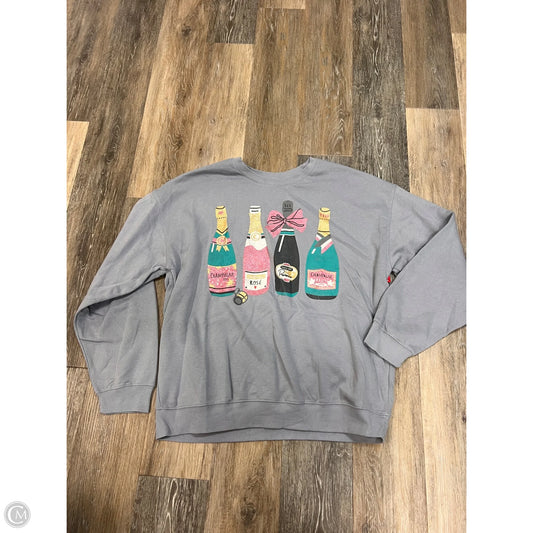 Sweatshirt Crewneck By Goodie Two Sleeve In Grey, Size: Xl