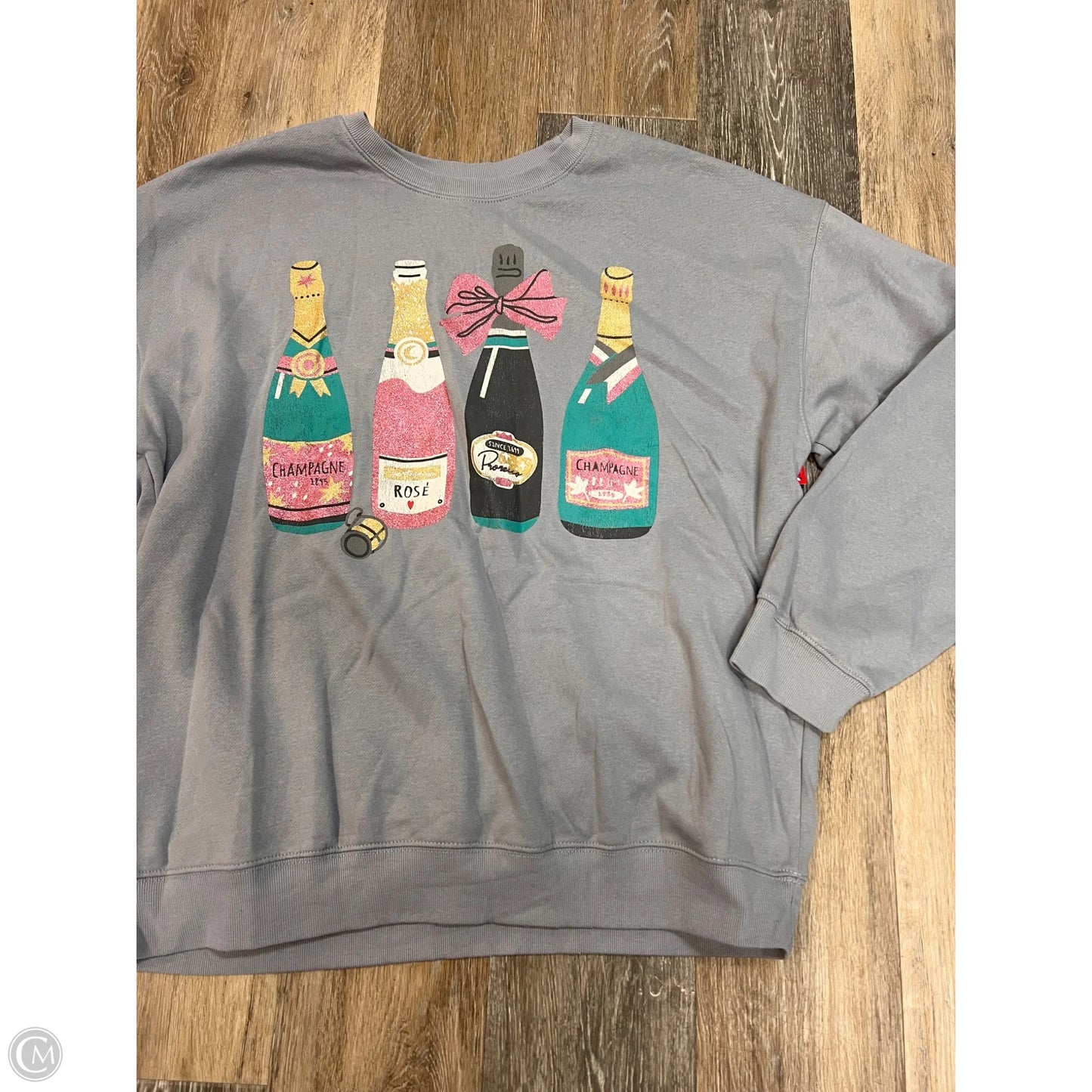 Sweatshirt Crewneck By Goodie Two Sleeve In Grey, Size: Xl