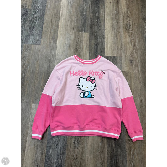 Sweatshirt Crewneck By Hello Kitty In Pink, Size: Xxl