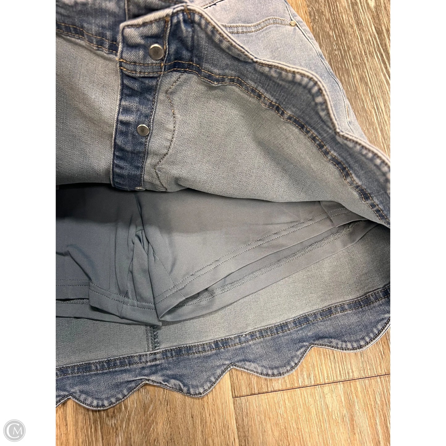 Skort By Charlie B In Blue Denim, Size: 8