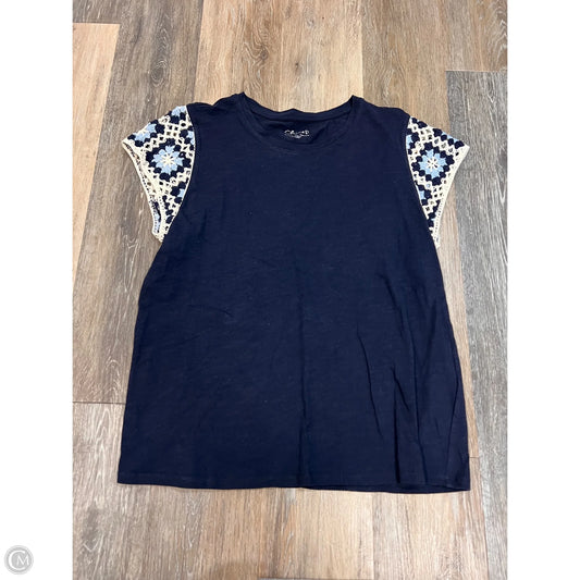 Top Short Sleeve By Charlie B In Navy, Size: L