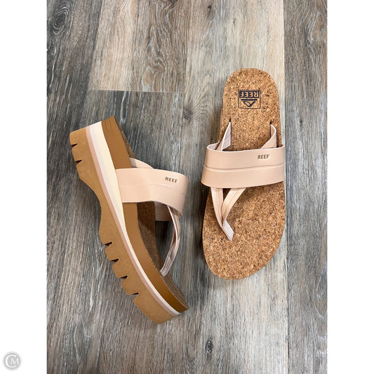-Sandals Heels Platform By Reef In Tan, Size: 9