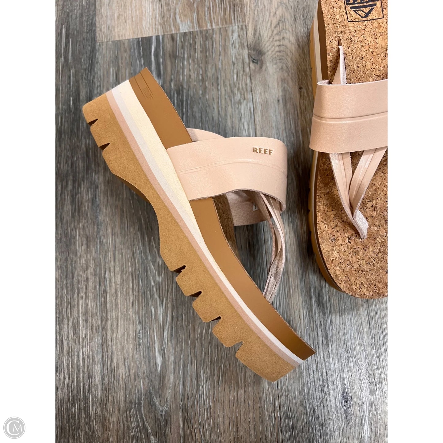 -Sandals Heels Platform By Reef In Tan, Size: 9