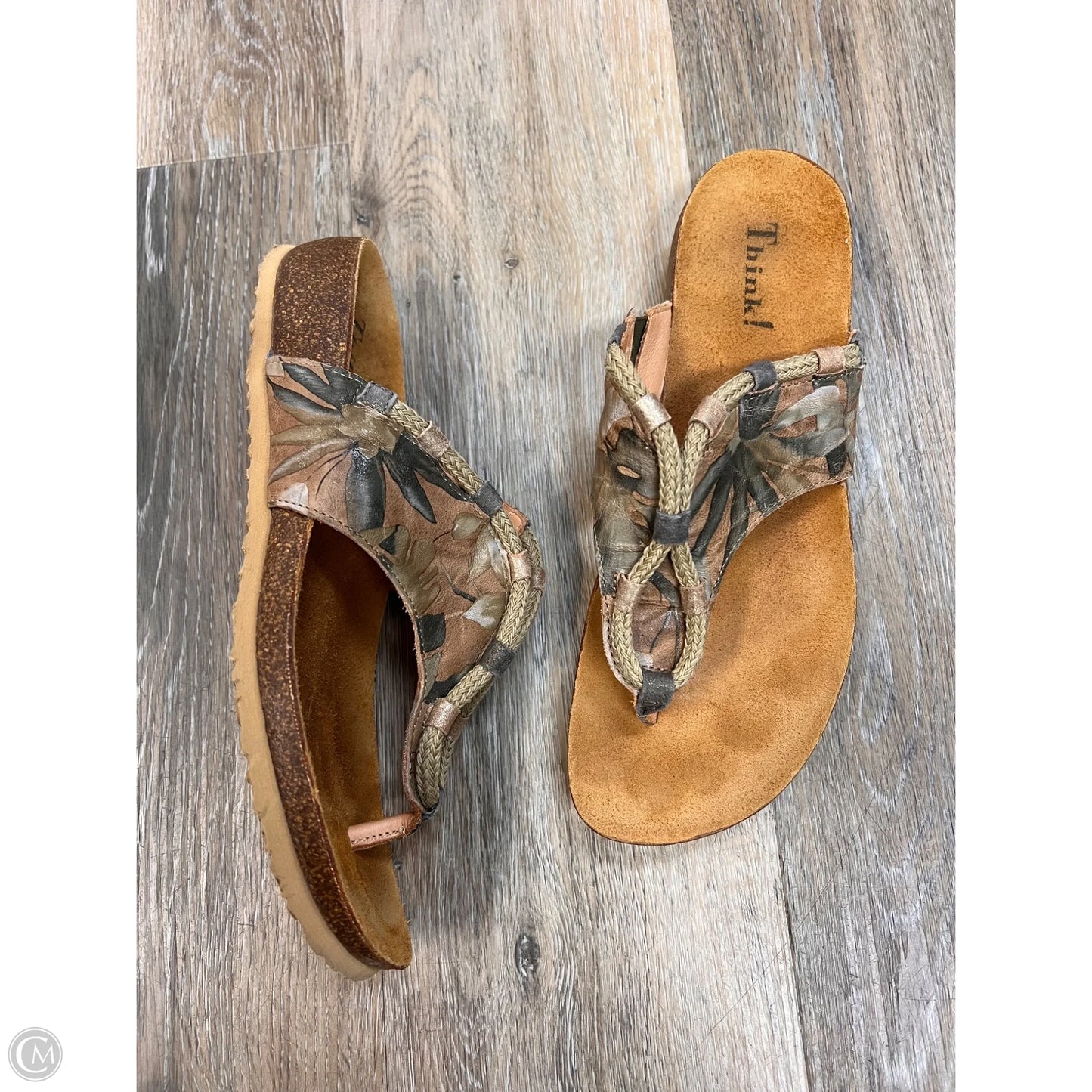 Sandals Flats By Think In Tan, Size: 9
