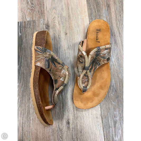 Sandals Flats By Think In Tan, Size: 9