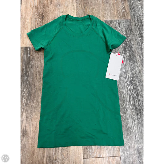 Athletic Top Short Sleeve By Lululemon In Green, Size: 4