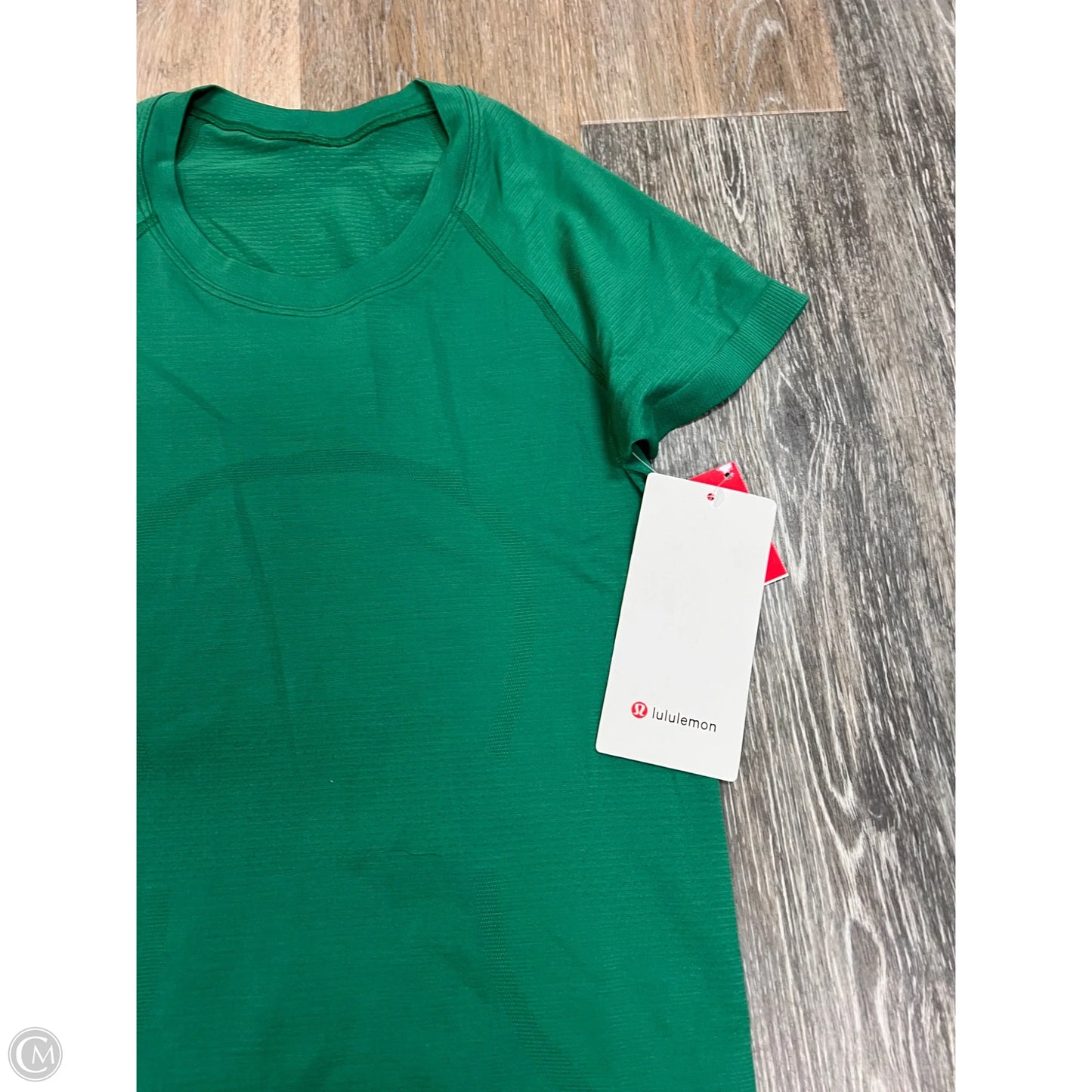Athletic Top Short Sleeve By Lululemon In Green, Size: 4