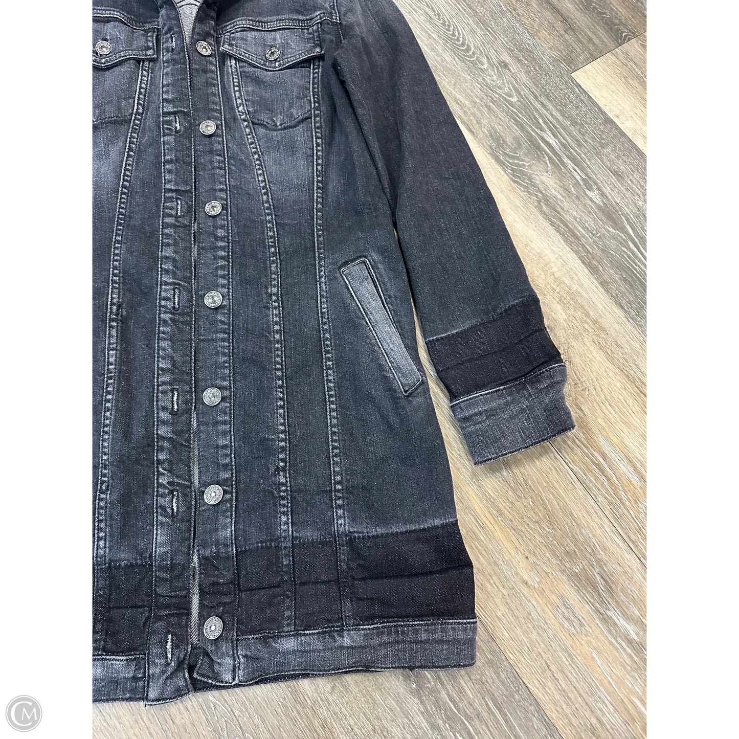 Jacket Denim By 7 For All Mankind In Black Denim, Size: S