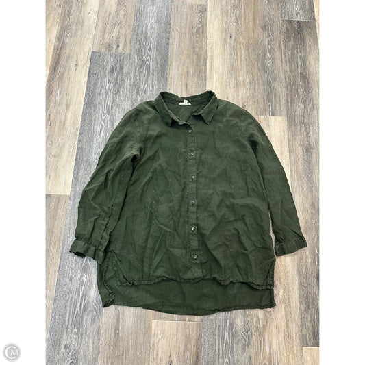Blouse Long Sleeve By Eileen Fisher In Green, Size: M