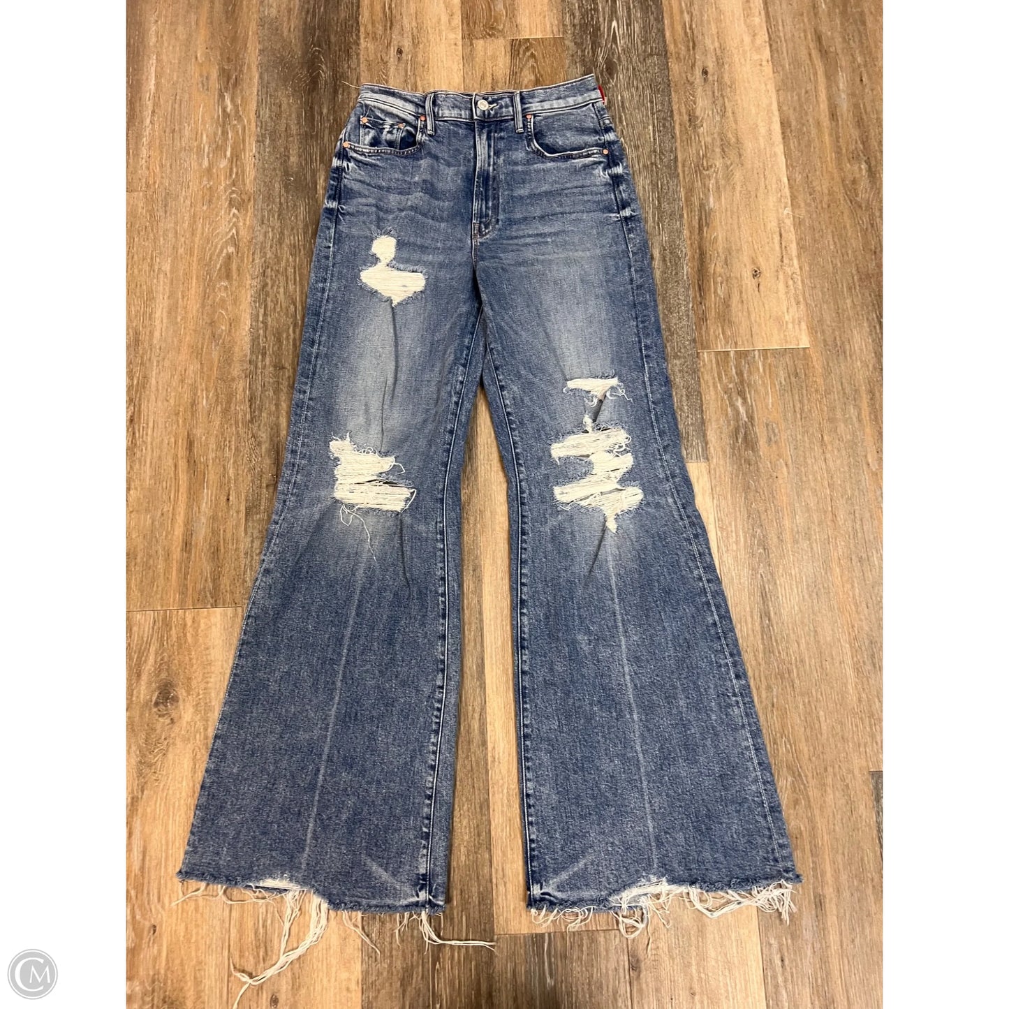 Jeans Wide Leg By Mother In Blue Denim, Size: 4