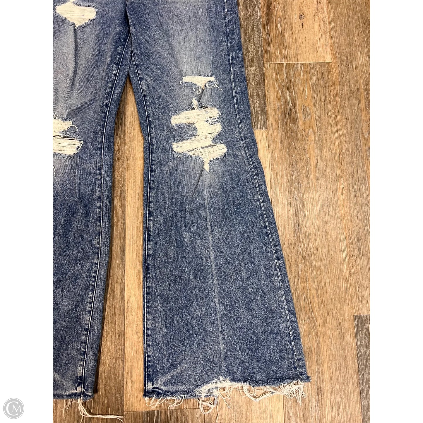 Jeans Wide Leg By Mother In Blue Denim, Size: 4