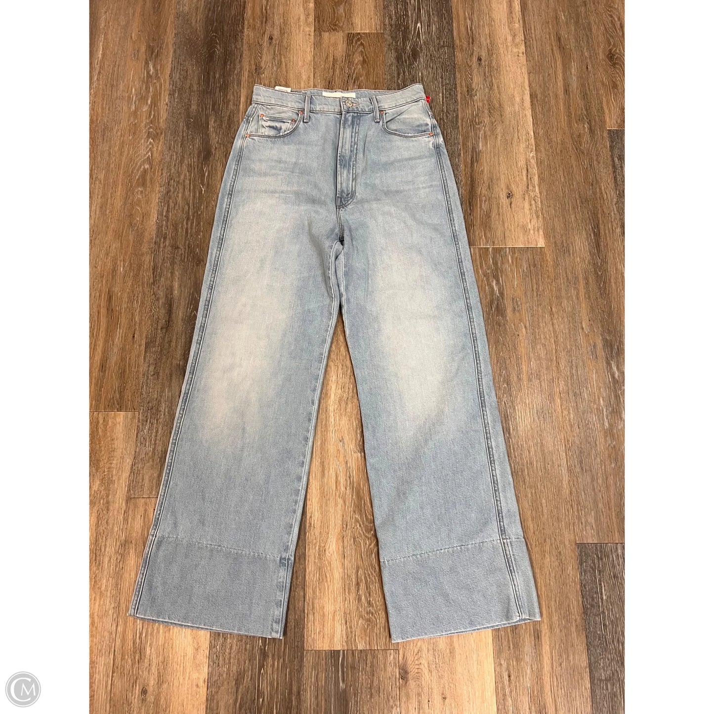 Jeans Wide Leg By Mother In Blue Denim, Size: 4