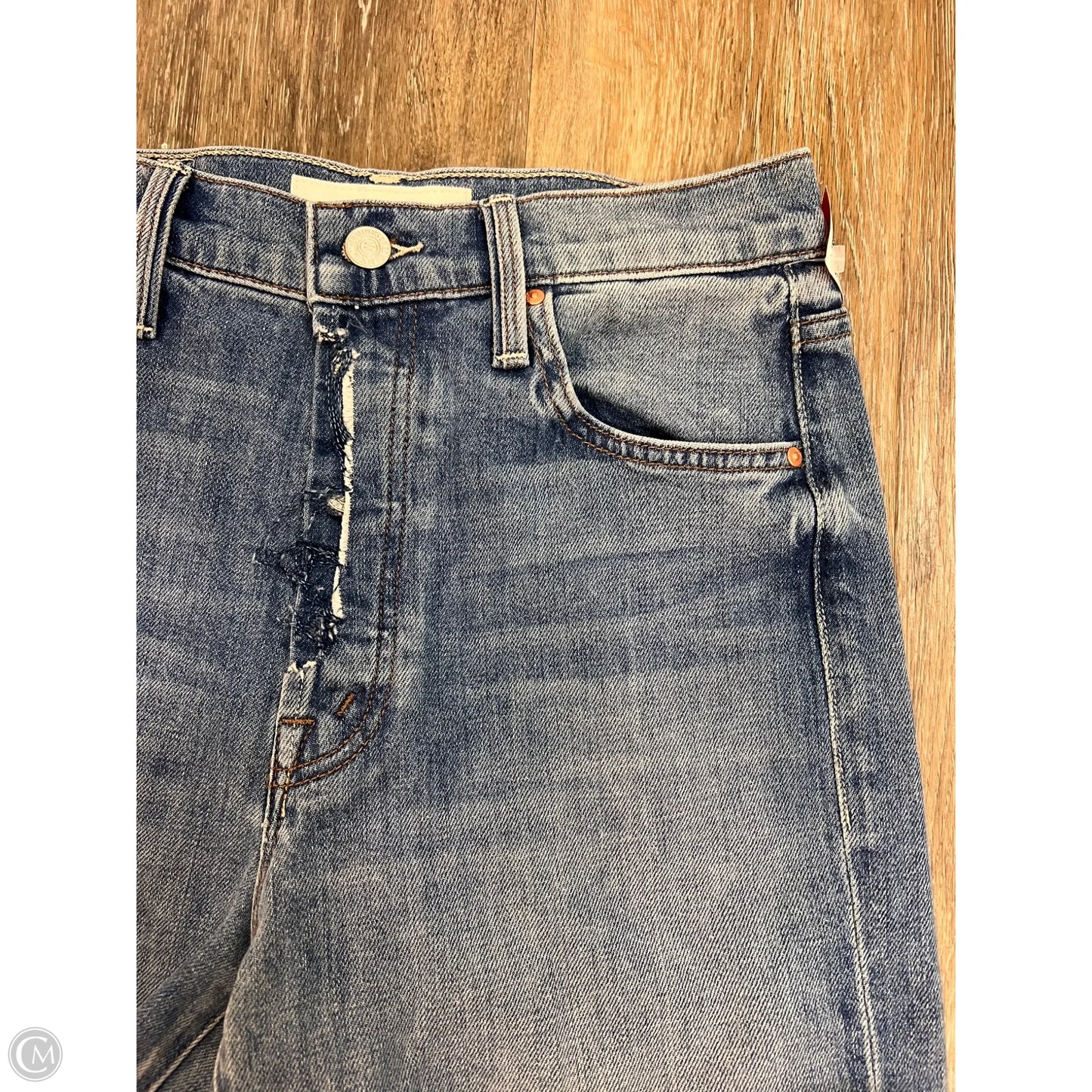 Jeans Wide Leg By Mother In Blue Denim, Size: 4