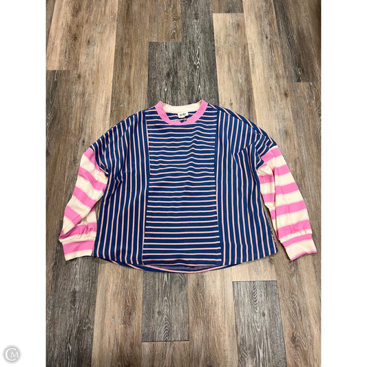 Top Long Sleeve By Bibi In Striped Pattern, Size: L