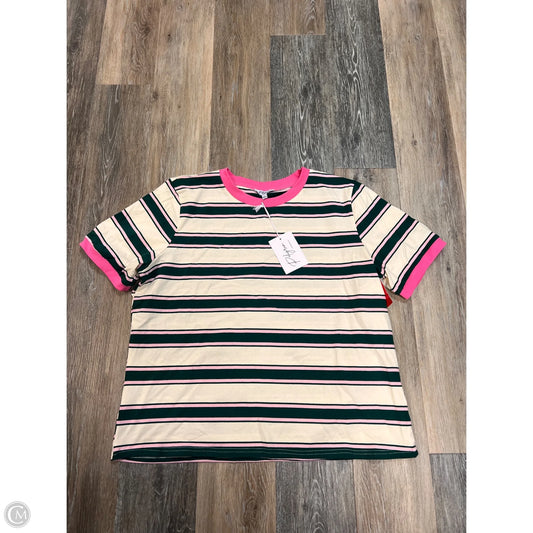 Top Short Sleeve By Polygram In Striped Pattern, Size: L