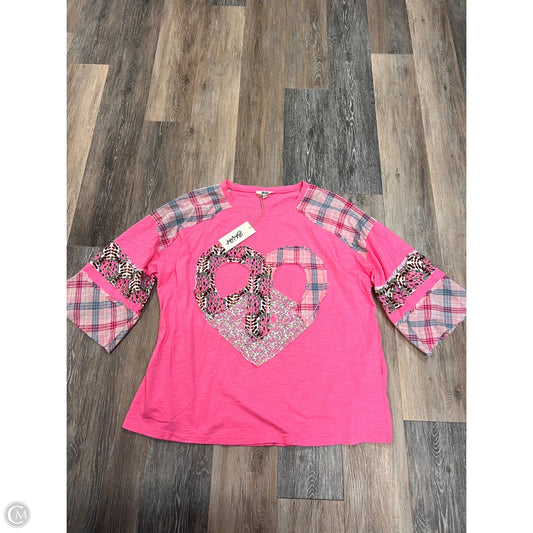 Top Long Sleeve By Blue Velvet In Pink, Size: L