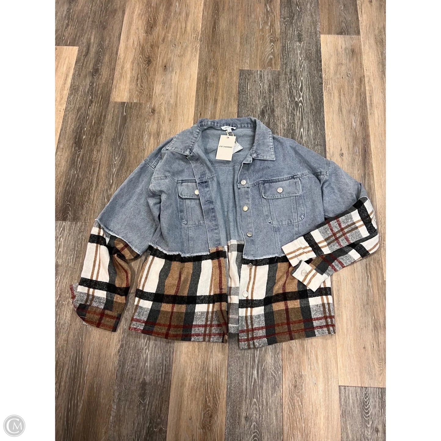 Jacket Denim By Ee Some In Blue Denim, Size: L