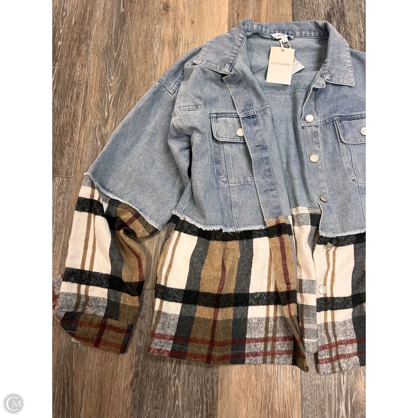 Jacket Denim By Ee Some In Blue Denim, Size: L